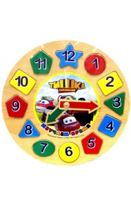 Пазл. Тишка Паровозик. Часы с геометрией и цифрами