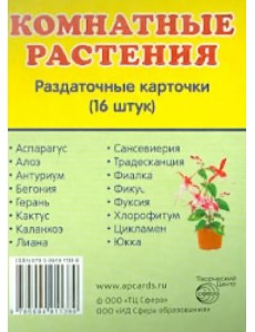 Раздаточные карточки "Комнатные растения" 63х87 мм.