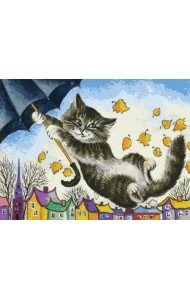 Живопись на холсте. Зонтик, 30х40 см