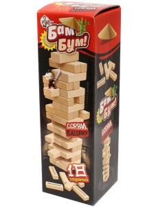 Настольная игра "Падающая башня с фантами. Бам-бум"