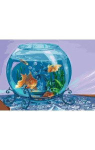 Живопись на холсте. Аквариум, 30х40 см