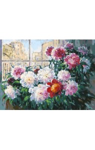 Живопись на холсте. Свежесть утренних пионов, 30х40 см