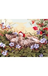 Живопись на холсте. Кошкины забавы, 30х40 см