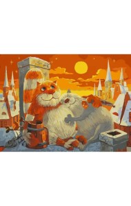 Живопись на картоне. Поздний ужин, 30х40 см