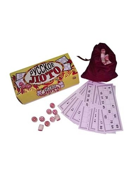 Настольная игра "Русское лото" (деревянные бочонки)