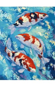 Живопись на холсте. Карпы Кои, 30x40 см