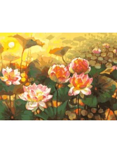 Живопись на холсте по номерам. Таинственный мир лотоса, 30x40 см