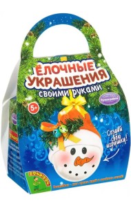 Елочные украшения своими руками. Шар-подарок. Снеговичок