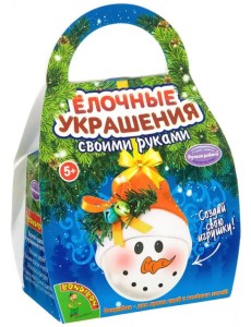 Елочные украшения своими руками. Шар-подарок. Снеговичок