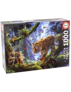 Пазл. Тигры на дереве, 1000 деталей Пазл. Тигры на дереве, 1000 деталей