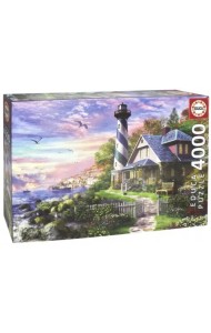 Пазл. Маяк на скале залива, 4000 деталей