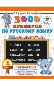 Русский язык. 2 класс. 3000 примеров. Крупный шрифт