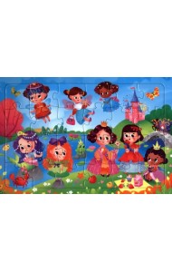 Пазл листовой на подложке. Сказочные феи, 24 детали