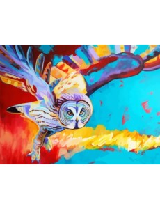 Раскраска по номерам на картоне. Полет совы, 30х40 см Раскраска по номерам на картоне. Полет совы, 30х40 см