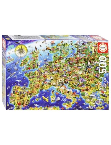 Пазл. Сумасшедшая карта Европы, 500 элементов