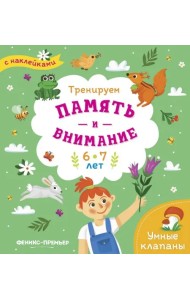 Тренируем память и внимание. 6-7 года. Книжка с наклейками