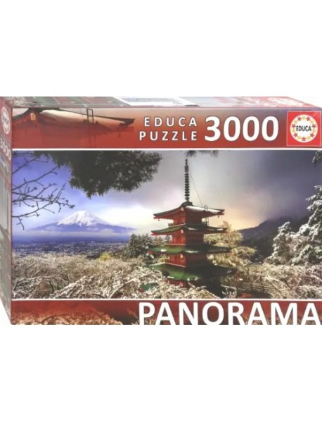 Пазл-панорама. Гора Фудзи и пагода Чурейто, 3000 деталей