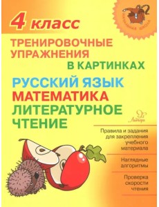 Тренировочные упражнения в картинках. Русский язык, математика, литературное чтение. 4 класс