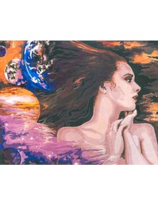 Набор для рисования по номерам. по дереву. Наедине с космосом