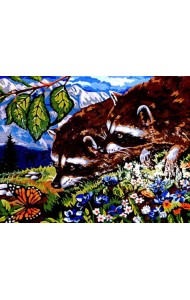 Набор для рисования по номерам. Любопытные еноты