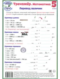 Математика. 5 класс. Тренажер. Справочные материалы, А5