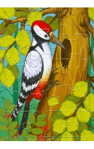 Планшетный пазл. Дятел, 15 элементов