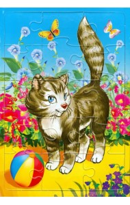 Планшетный пазл. Котик, 15 элементов