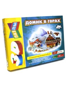 Пазлы "Строим и играем. Домик в горах", 24 детали