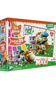 Пазл-maxi + наклейки. 44Cats. Крутые котята, 35 элементов