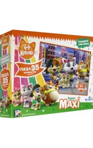 Пазл-maxi + наклейки. 44Cats. Музыкальная группа, 35 элементов