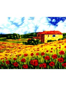 Набор для рисования по номерам на холсте "Поляна маков", 50х40 см Набор для рисования по номерам на холсте "Поляна маков", 50х40 см