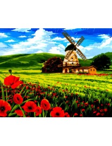 Набор для рисования по номерам. на холсте. Поля Швейцарии, 50х40 см