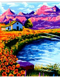 Набор для рисования по номерам на холсте "Розовый рассвет", 50х40 см Набор для рисования по номерам на холсте "Розовый рассвет", 50х40 см