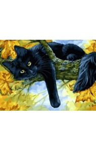Набор для рисования по номерам. Осенний кот, 30x40 см