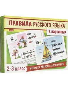 Правила русского языка в картинках. 2-3 классы. 24 карточки