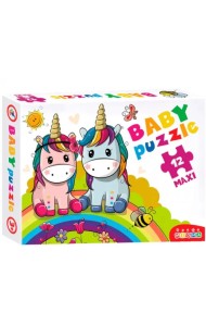 Макси-пазл. Радужные единороги, 12 элементов