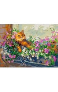 Живопись на холсте. Любимый кот на отдыхе, 30x40 см