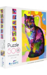 Пазл. Арт-терапия. Поп-арт. Кошка, 500 элементов