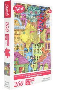 Пазл. Белые коты в городе, 260 элементов