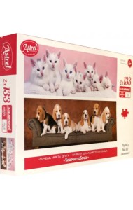 Набор пазлов. Диптих. Кошечки-собачки, 2 по 133 элемента