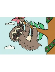 Картина по номерам на подрамнике. Ленивец, 20х30 см Картина по номерам на подрамнике. Ленивец, 20х30 см