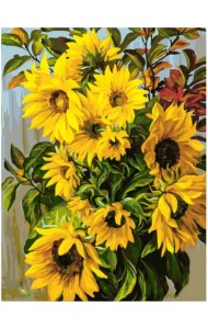 Живопись на картоне. Отражения солнца, 30x40 см