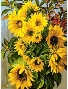 Живопись на картоне. Отражения солнца, 30x40 см