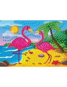 Мозаика мягкая "Фламинго у моря", формат А4 (29,5x20 мм)
