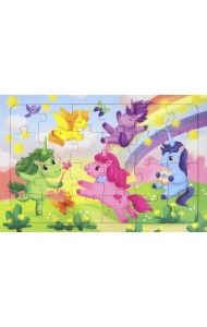 Пазл на подложке. Единороги, 24 элемента