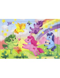 Пазл на подложке. Единороги, 24 элемента Пазл на подложке. Единороги, 24 элемента