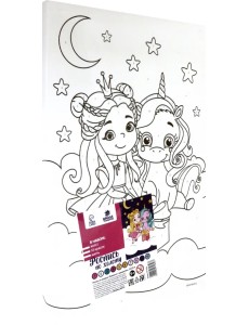 Картина по номерам. Принцесса с единорогом, 20x30 см