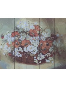 Картины по номерам по дереву. Полевые цветы, 40x50 см Картины по номерам по дереву. Полевые цветы, 40x50 см