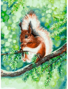 Картина по номерам. Белочка, 30x40 см