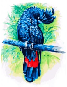 Картина по номерам. Синий попугай, 30x40 см